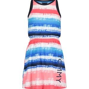 Tommy Hilfiger Dress Size Large L Striped Jersey Spell Out Nautical Summer